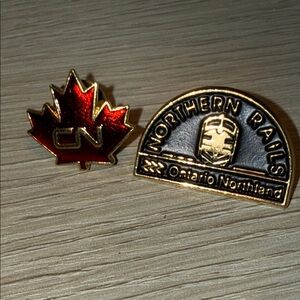 Northern Rails Ontario Northland Pin Set - Red and Gold
